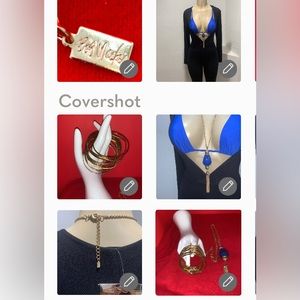 VTG BOB MACKIE GOLD ROPE CHAIN W/A CARVED OVERSIZED REGAL BLUE TEAR DROP TASSEL